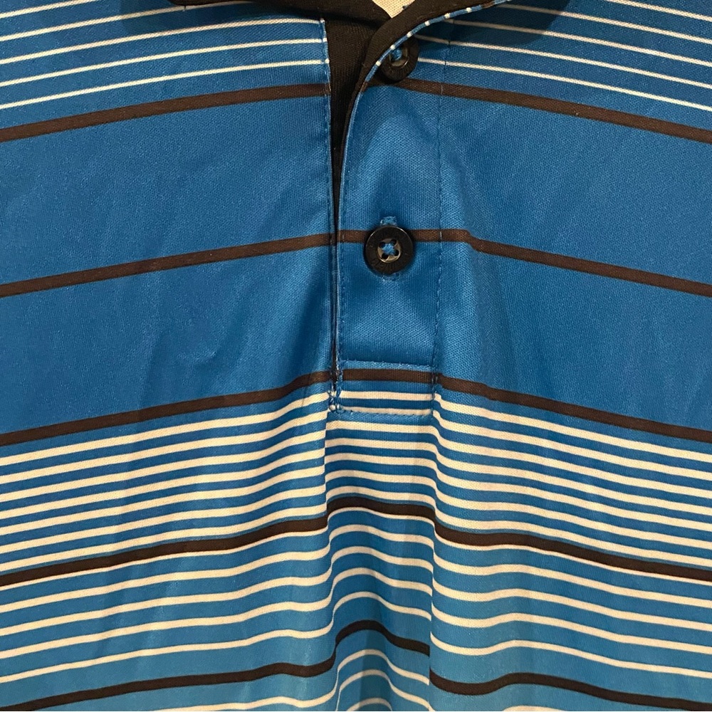 Prince Golf‎ Polo Shirt Men's Blue, White & Blue Striped Golfer Casual Size XL - Picture 5 of 8